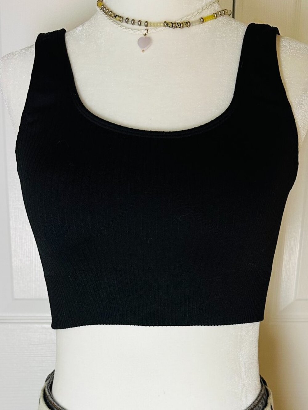Ethos Black High-Support Scoop Neck Sports Bra - Small